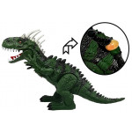Dinosaurus Tyrannosaurus Rex na batérie s vajíčkami - zelený